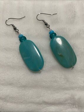 Good Vibes Only Turquoise Bead Drop Earrings - Women Jewelry